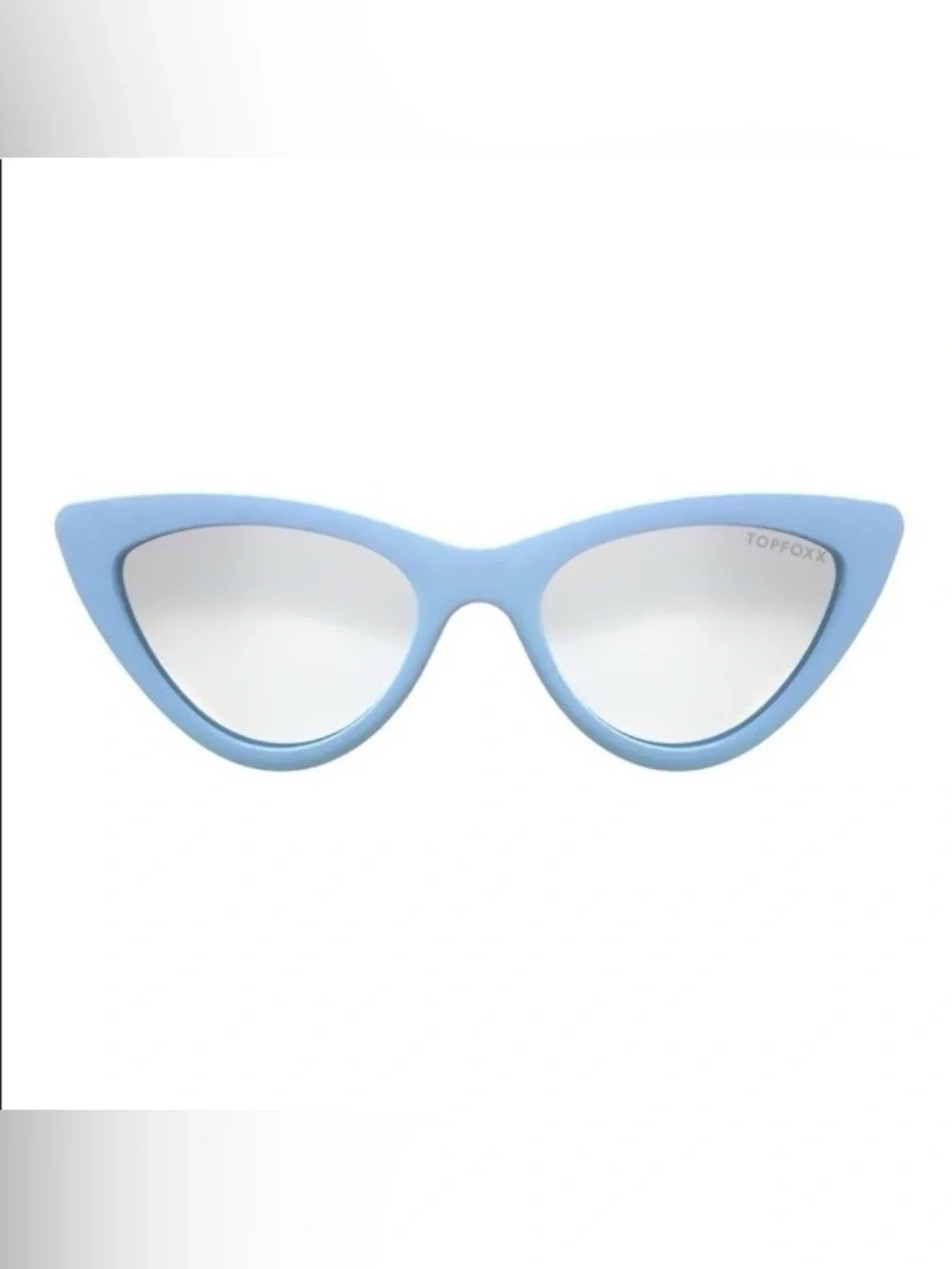 Topfoxx ❉ Mirror Lens Cat Eye Sunglasses in Silver Blue